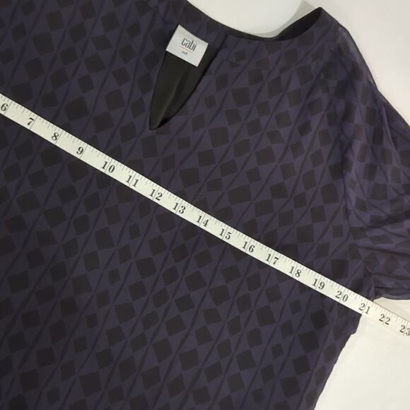 CAbi #3102 Harlequin Shift Dress Blue and Black size Medium - Picture 9 of 9